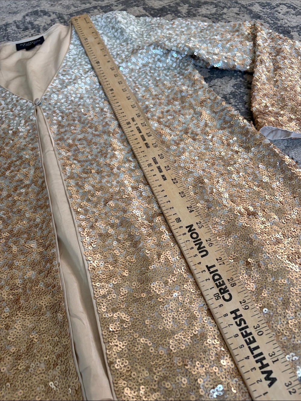 St. John Couture Long Sequin silk Evening Jacket SZ xl - Picture 6 of 10